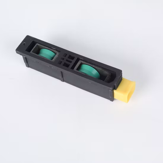 Soporte de plástico, doble ranura en V, rueda de polea de nailon, rodillo de puerta corrediza de aluminio